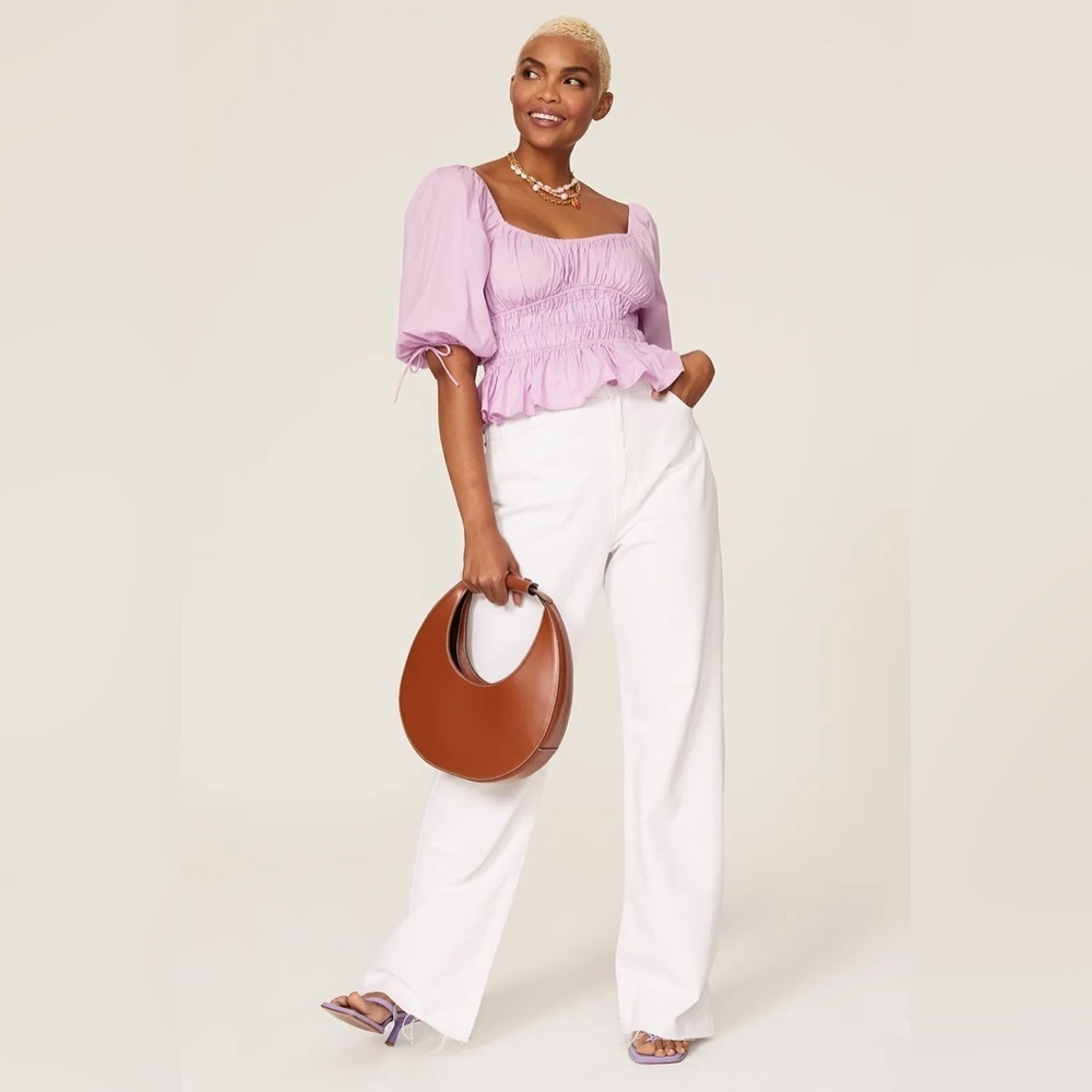 Staud Lavender Faye Top size 10 rent the runway